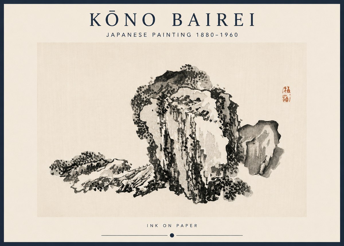 Kōno Bairei Rock Formation No3 - Juliste