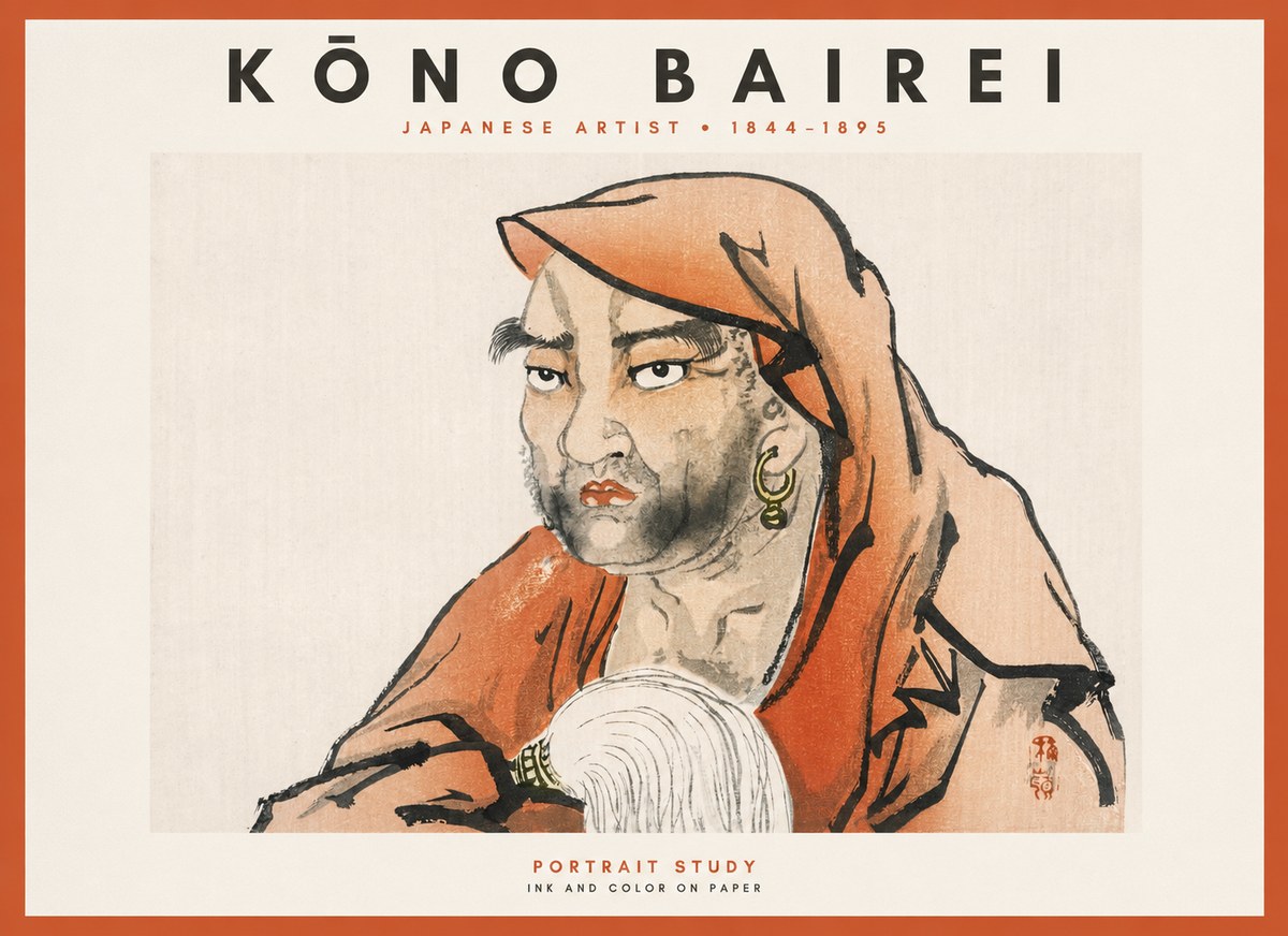 Kōno Bairei Portrait Study No1 - Juliste