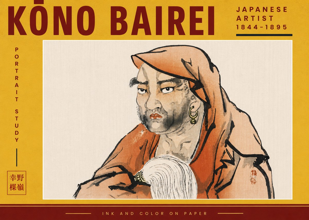 Kōno Bairei Portrait Study No4 - Juliste