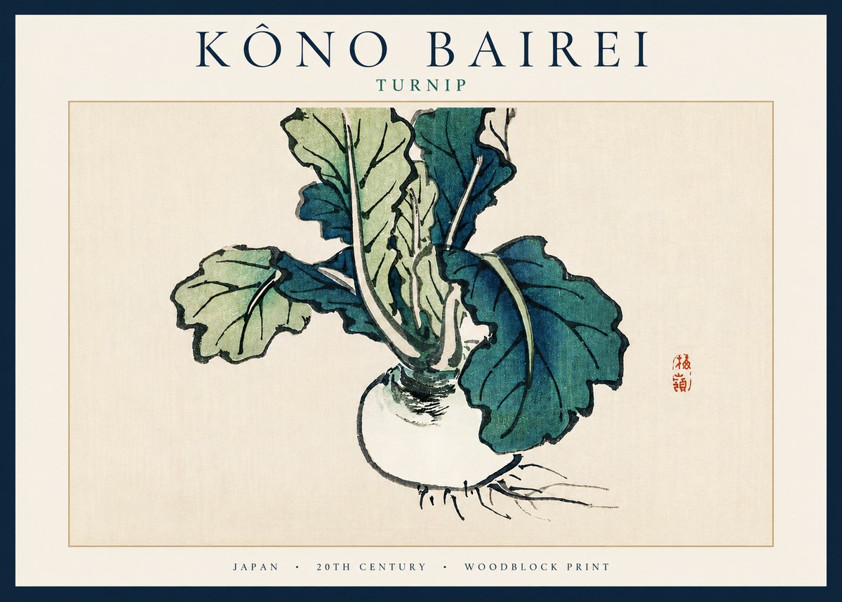 Kōno Bairei Turnip No3 - Juliste