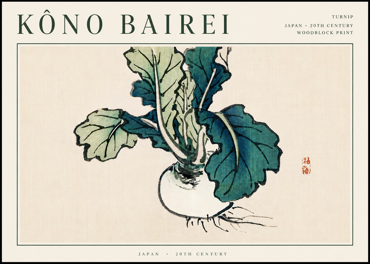 Kōno Bairei Turnip No6 - Juliste
