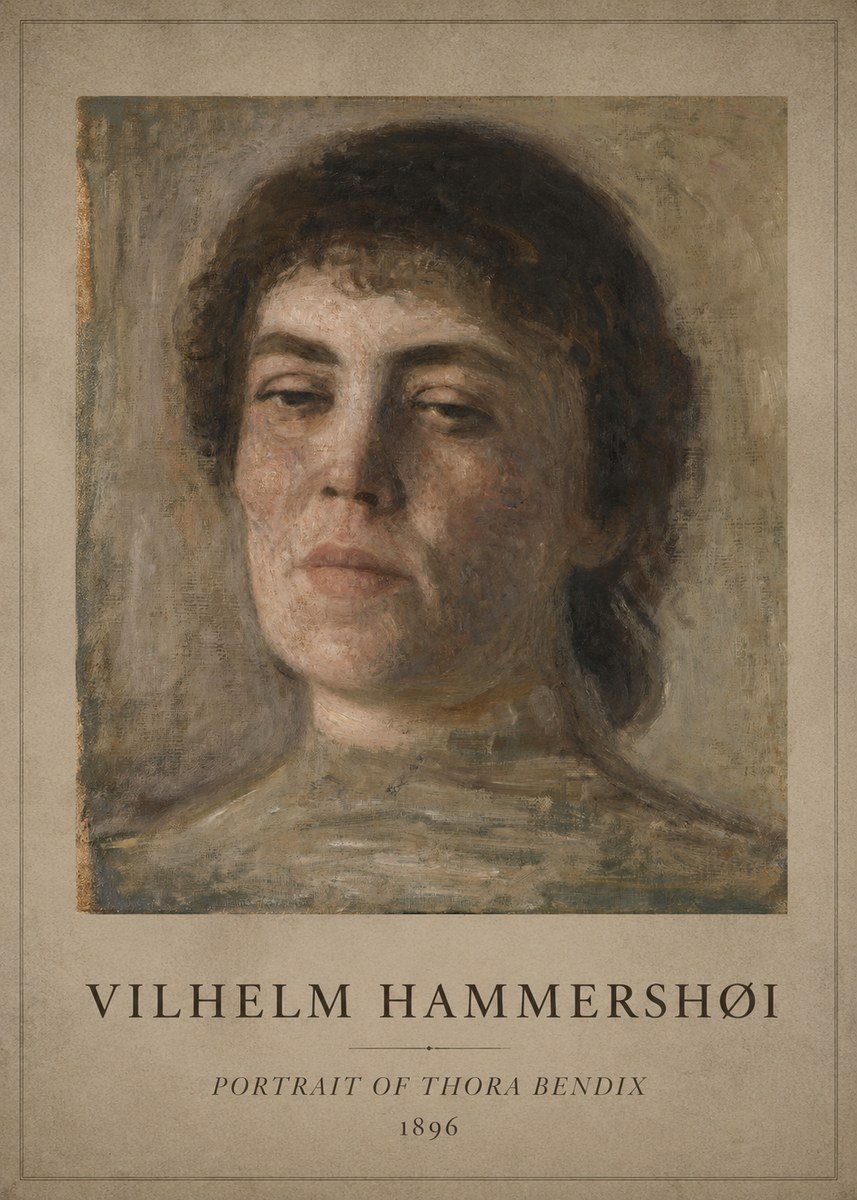 Vilhelm Hammershøi Portrait of Thora Bendix No1 - Juliste