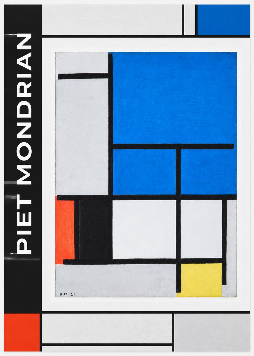 Piet Mondrian Composition with Red, Black, Blue, and Yellow No1 - Juliste