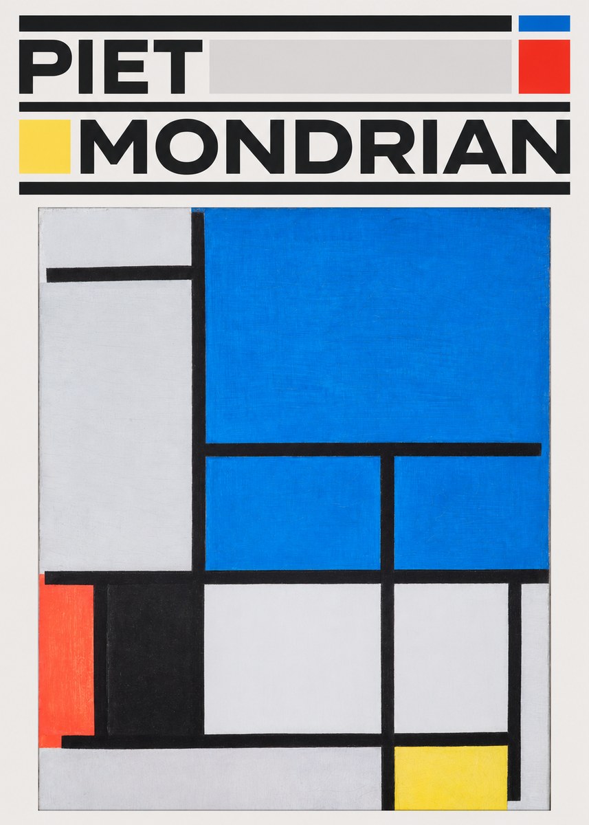 Piet Mondrian Composition with Red, Black, Blue, and Yellow No3 - Juliste