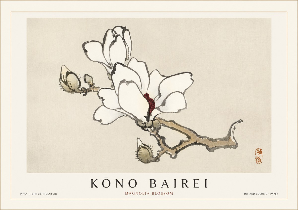 Kōno Bairei Magnolia Blossom No1 - Juliste