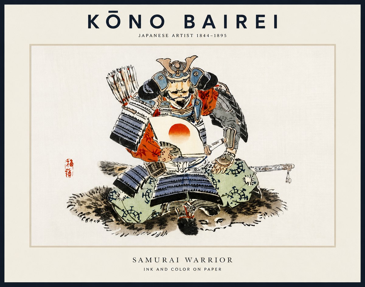 Kōno Bairei Samurai Warrior No1 - Juliste