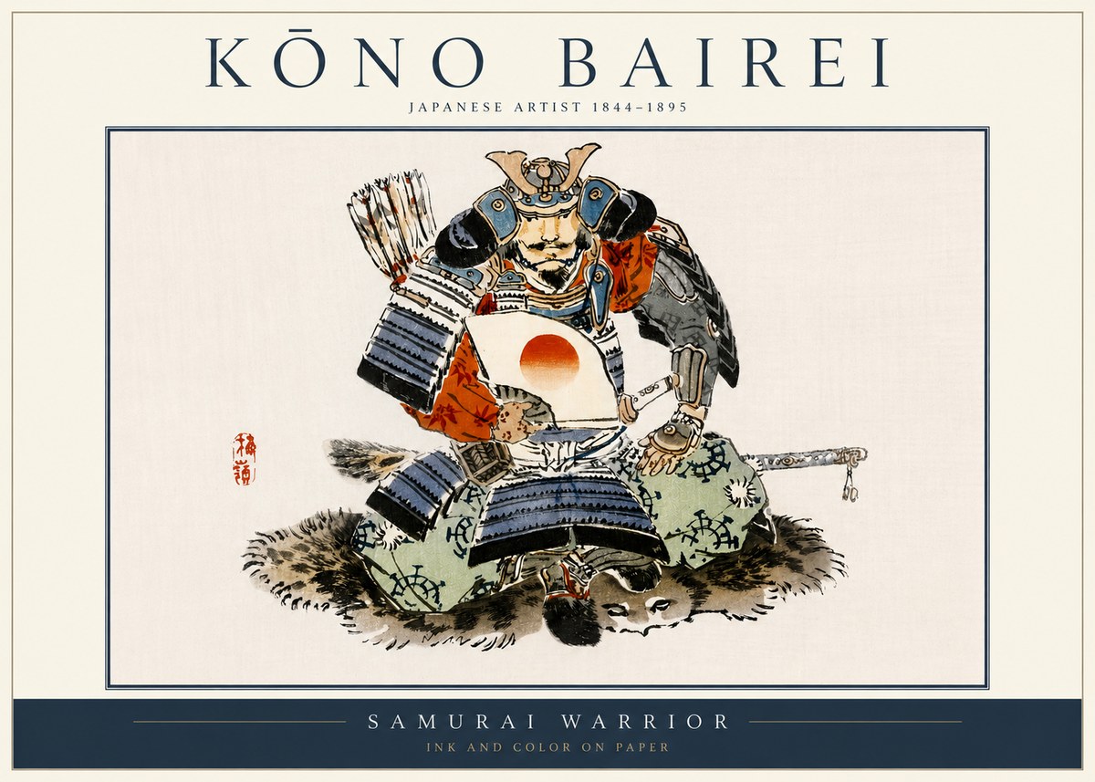 Kōno Bairei Samurai Warrior No3 - Juliste