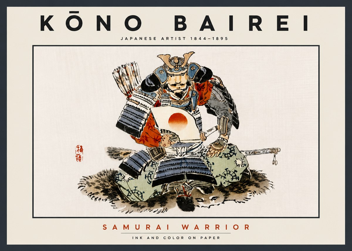 Kōno Bairei Samurai Warrior No6 - Juliste