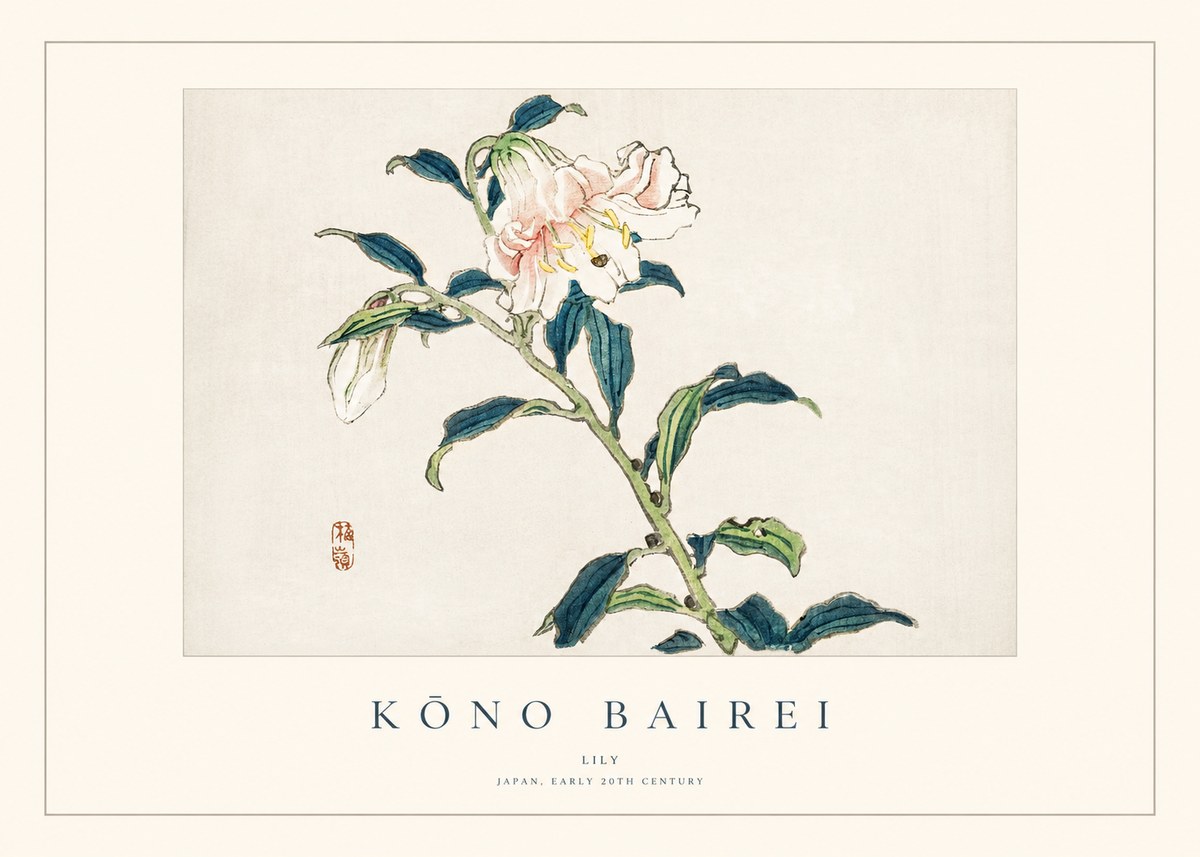 Kōno Bairei Lily No1 - Juliste