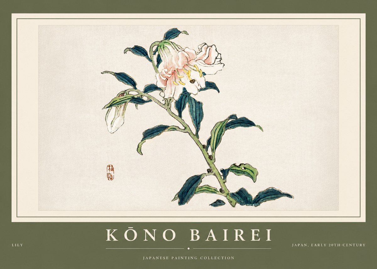 Kōno Bairei Lily No2 - Juliste