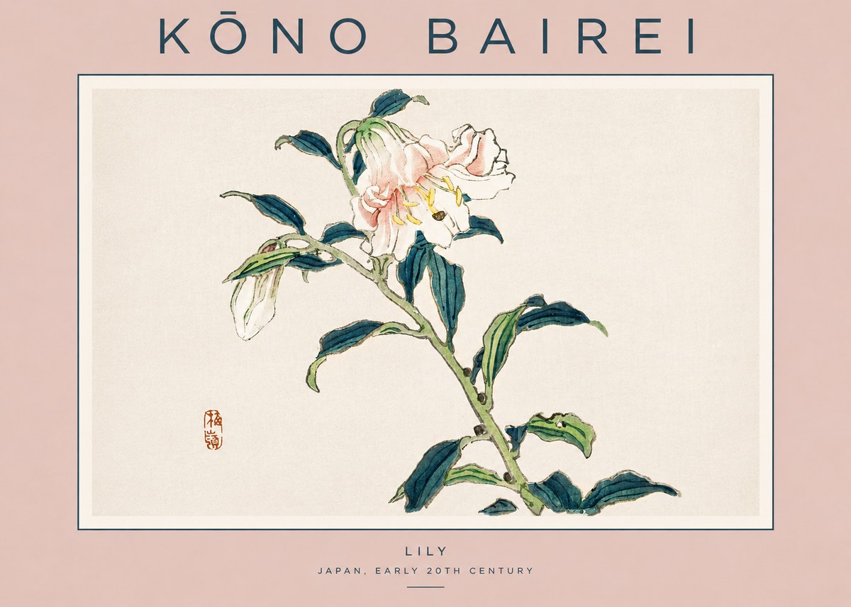 Kōno Bairei Lily No3 - Juliste