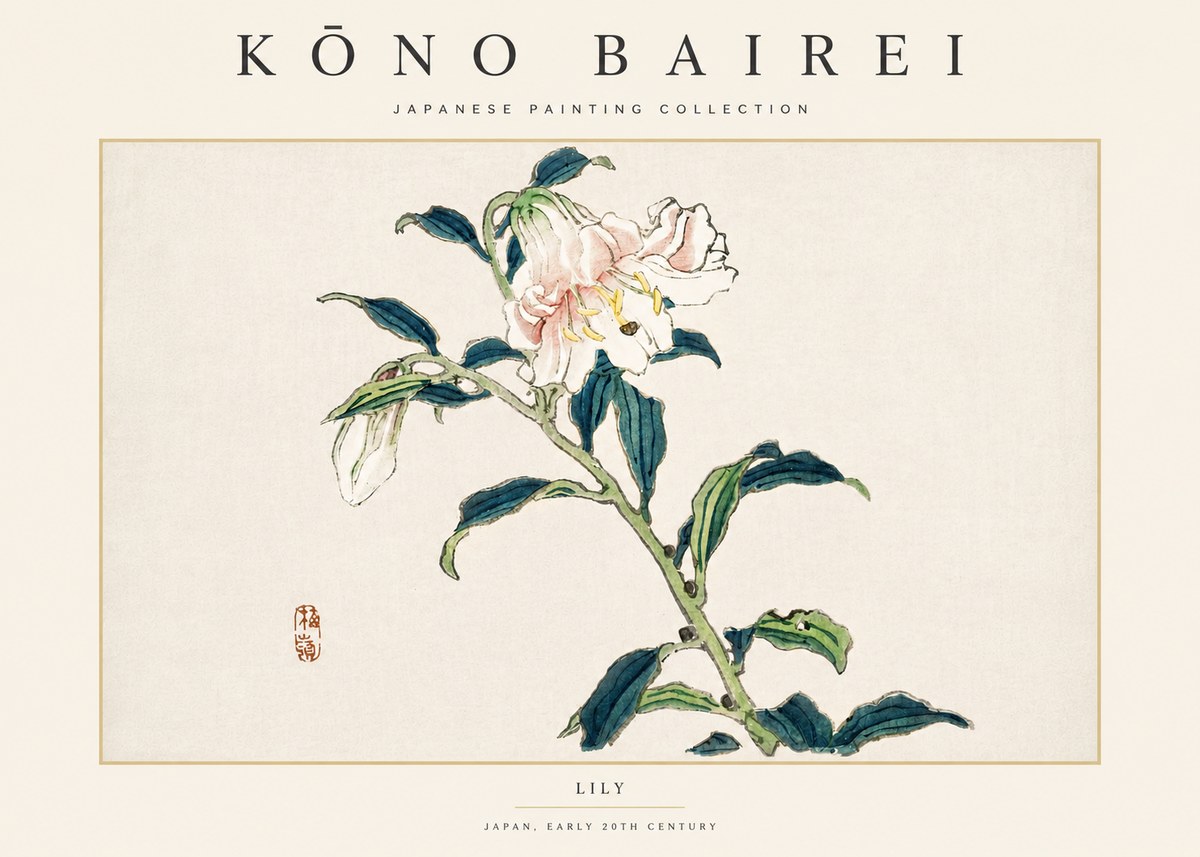Kōno Bairei Lily No4 - Juliste