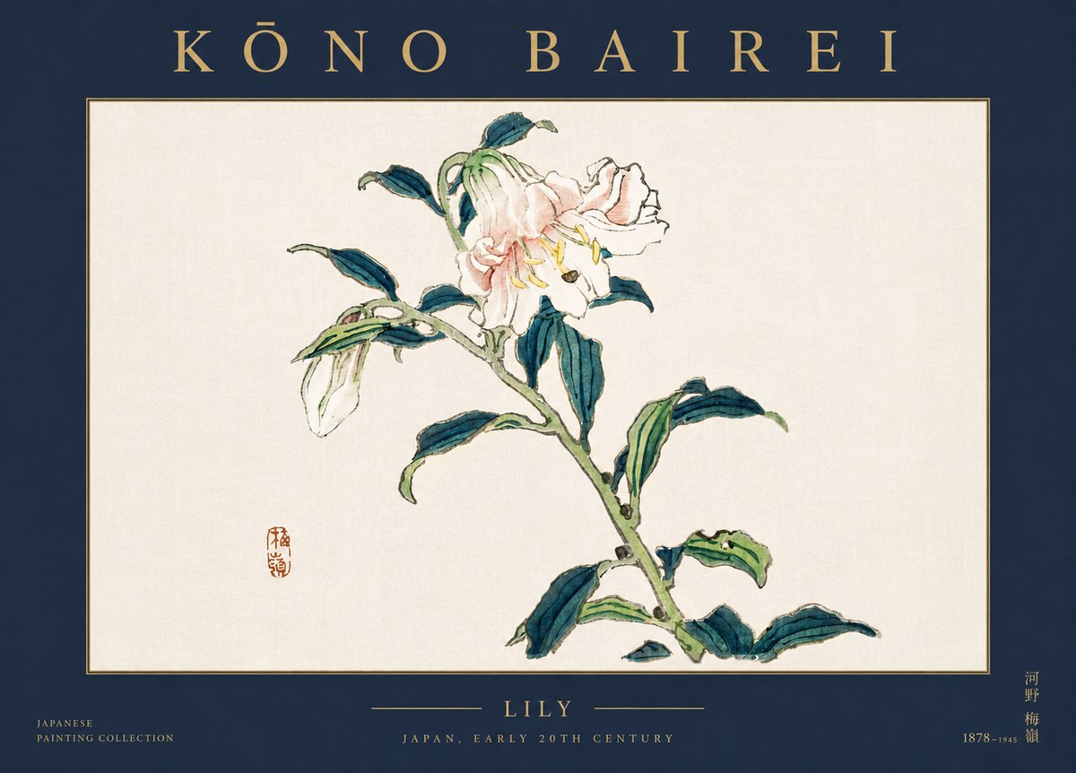 Kōno Bairei Lily No5 - Juliste