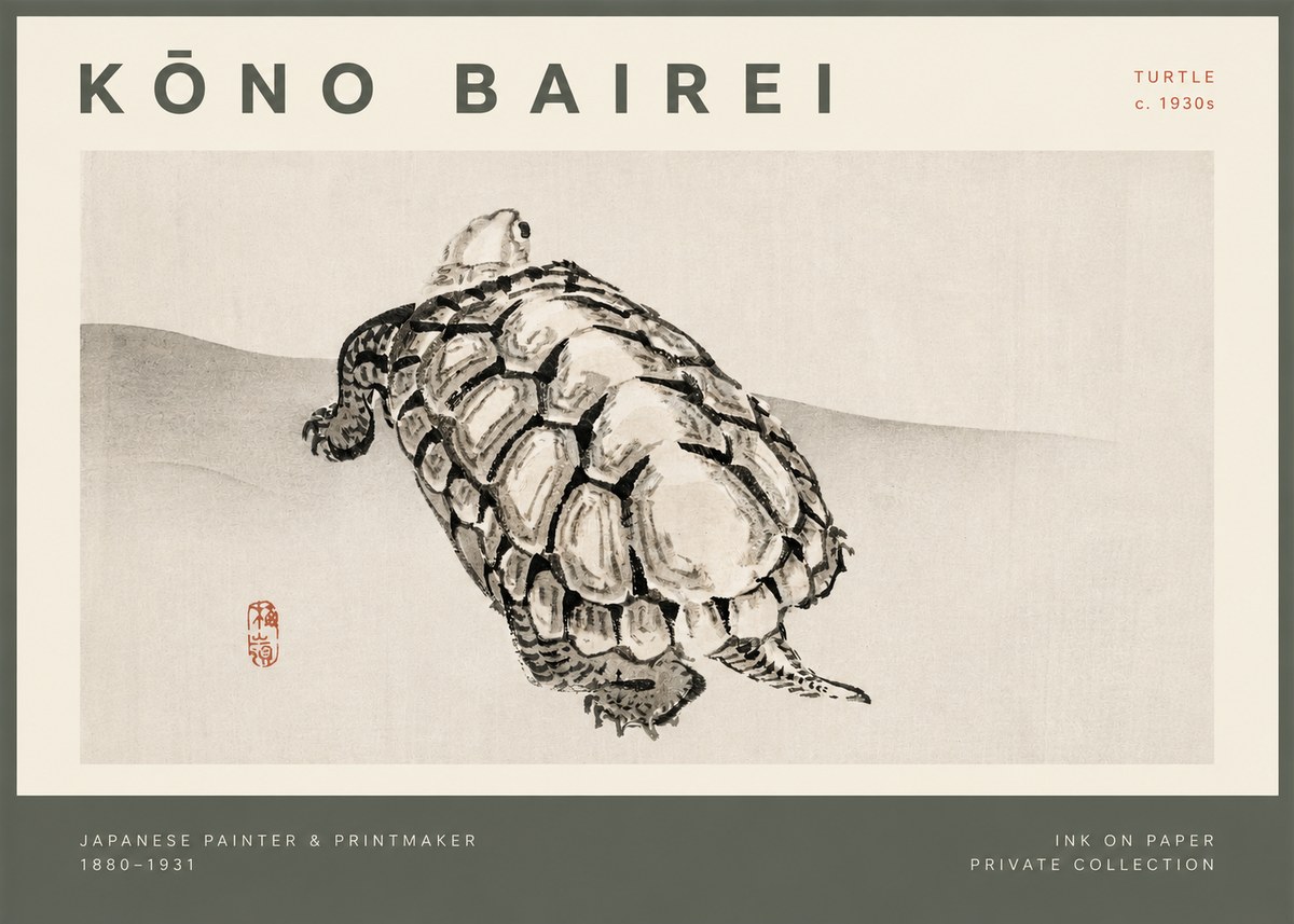 Kōno Bairei Turtle No2 - Juliste