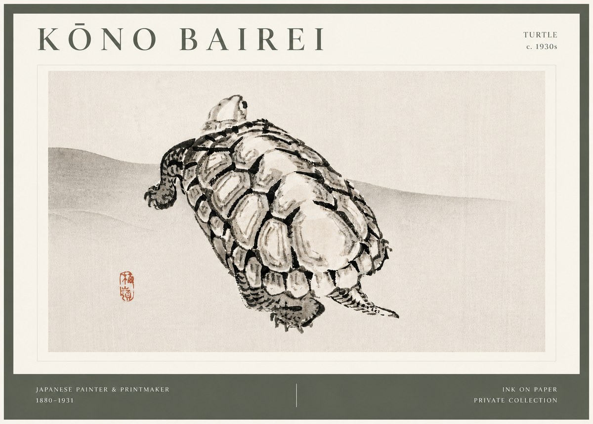 Kōno Bairei Turtle No4 - Juliste