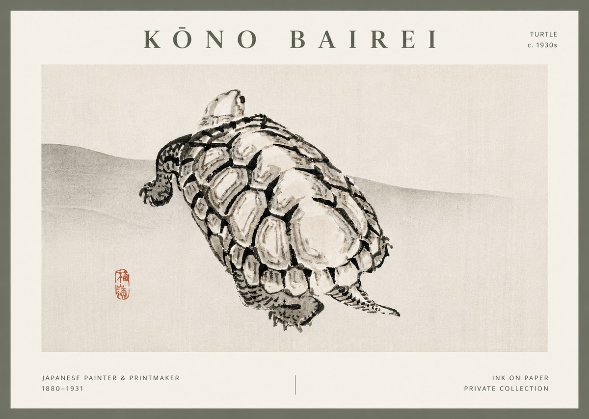 Kōno Bairei Turtle No5 - Juliste