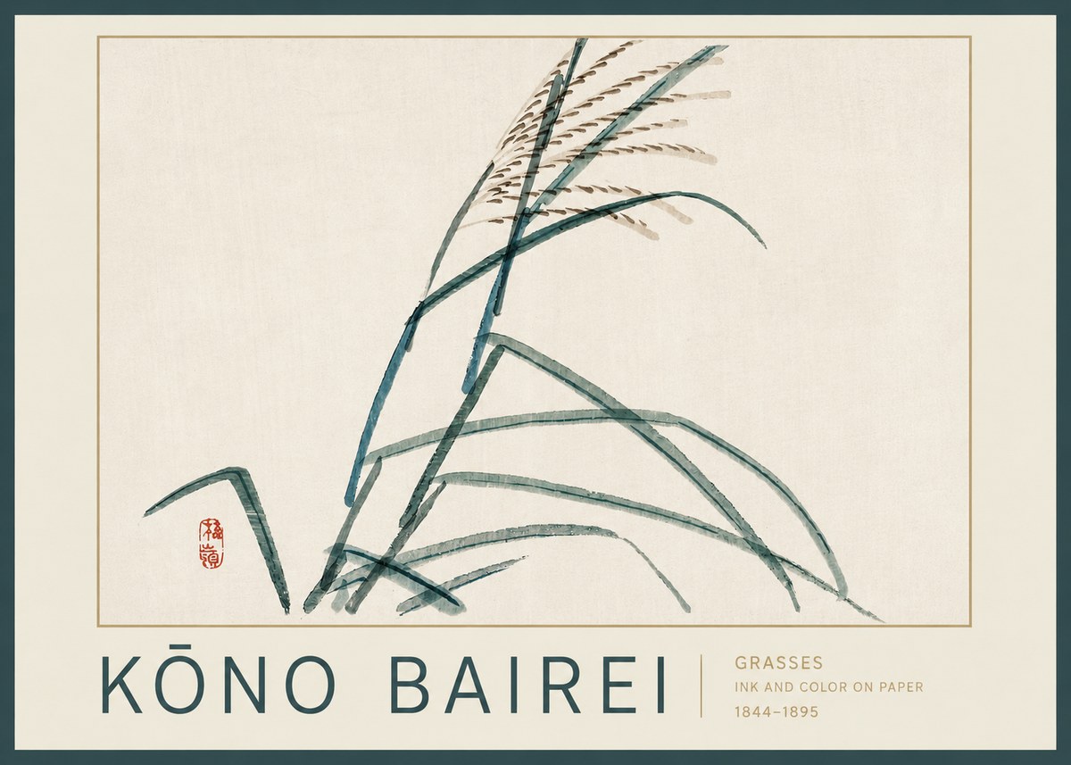 Kōno Bairei Grasses No2 - Juliste