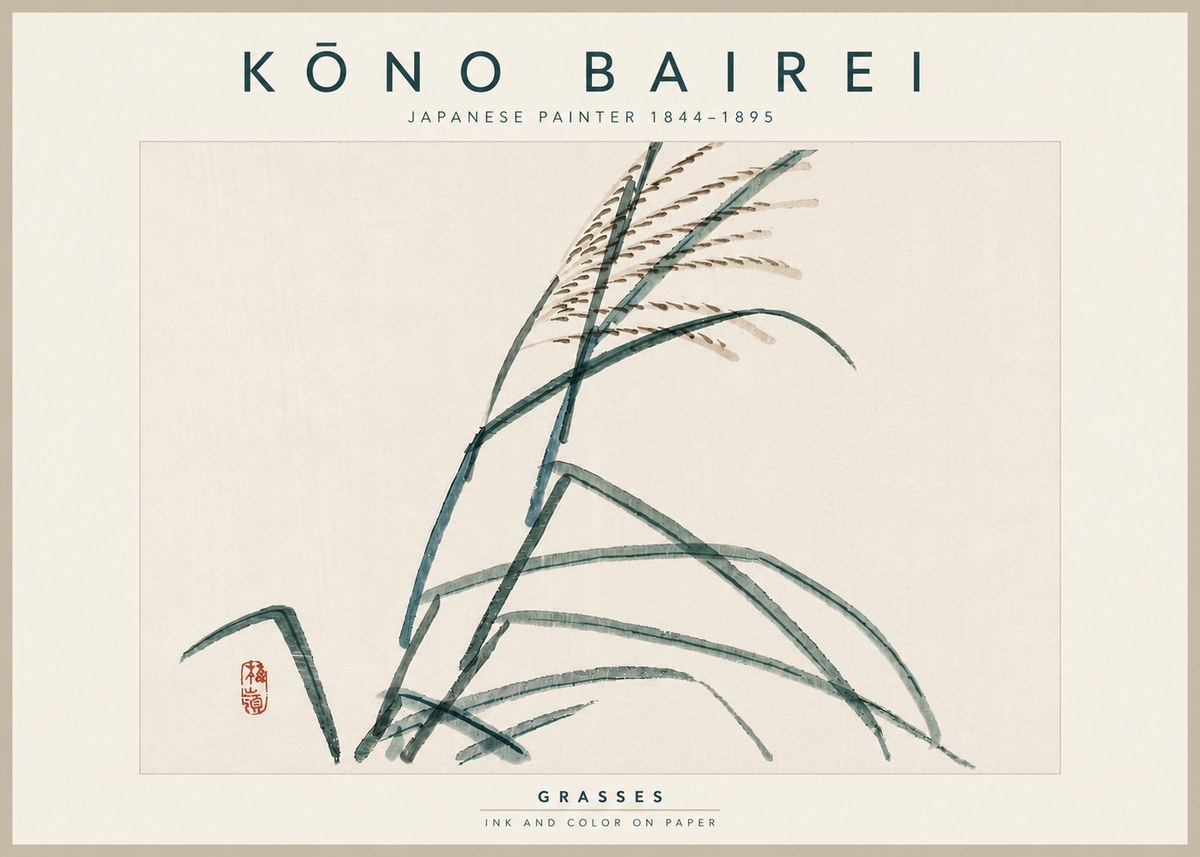 Kōno Bairei Grasses No5 - Juliste