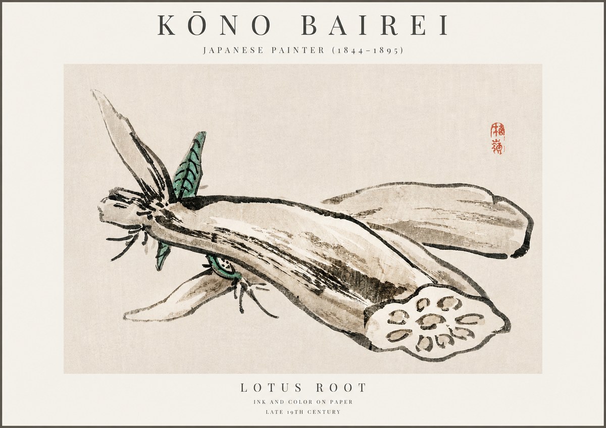 Kōno Bairei Lotus Root No1 - Juliste