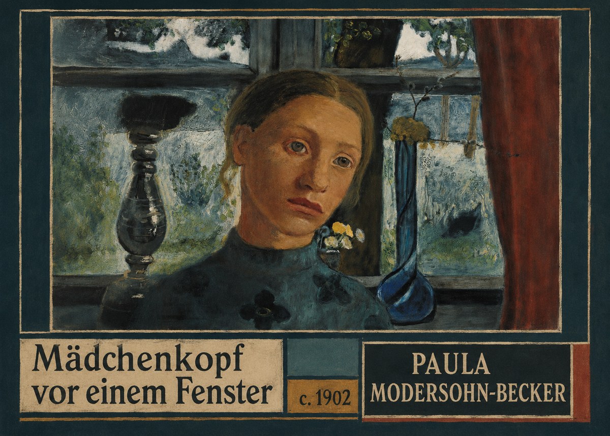 Paula Modersohn-Becker Mädchenkopf Vor Einem Fenster No3 - Juliste