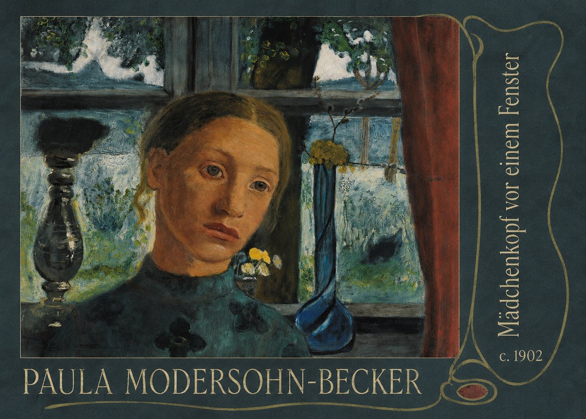Paula Modersohn-Becker Mädchenkopf Vor Einem Fenster No5 - Juliste
