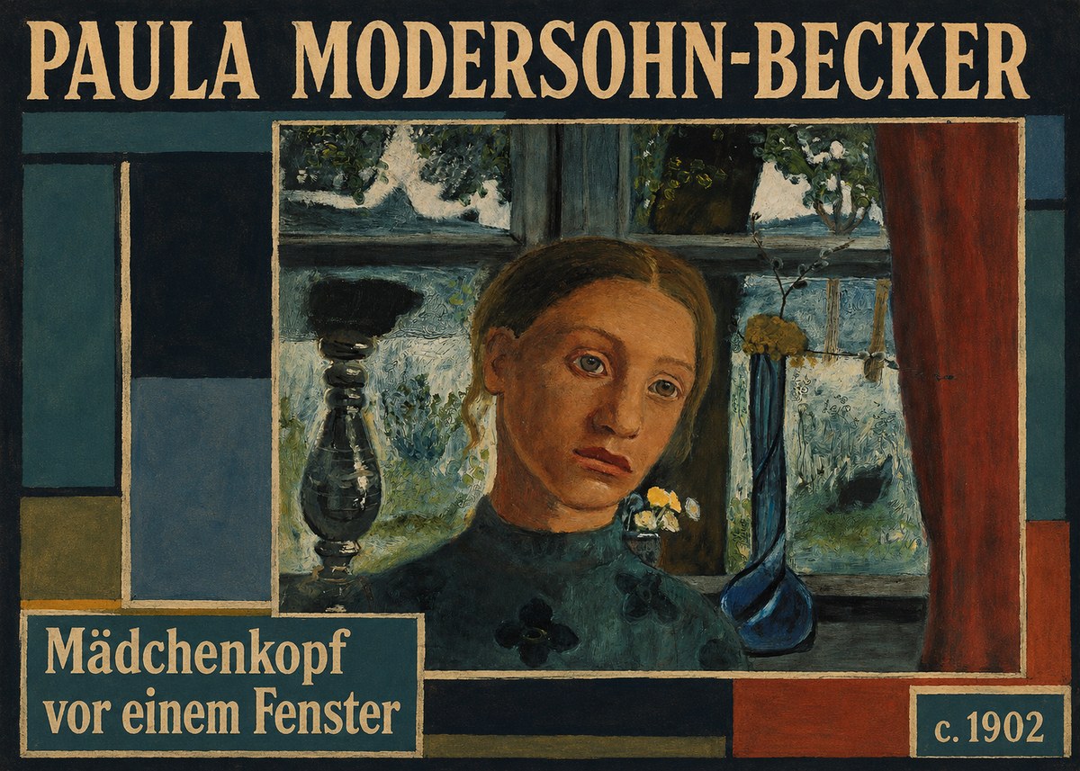 Paula Modersohn-Becker Mädchenkopf Vor Einem Fenster No6 - Juliste