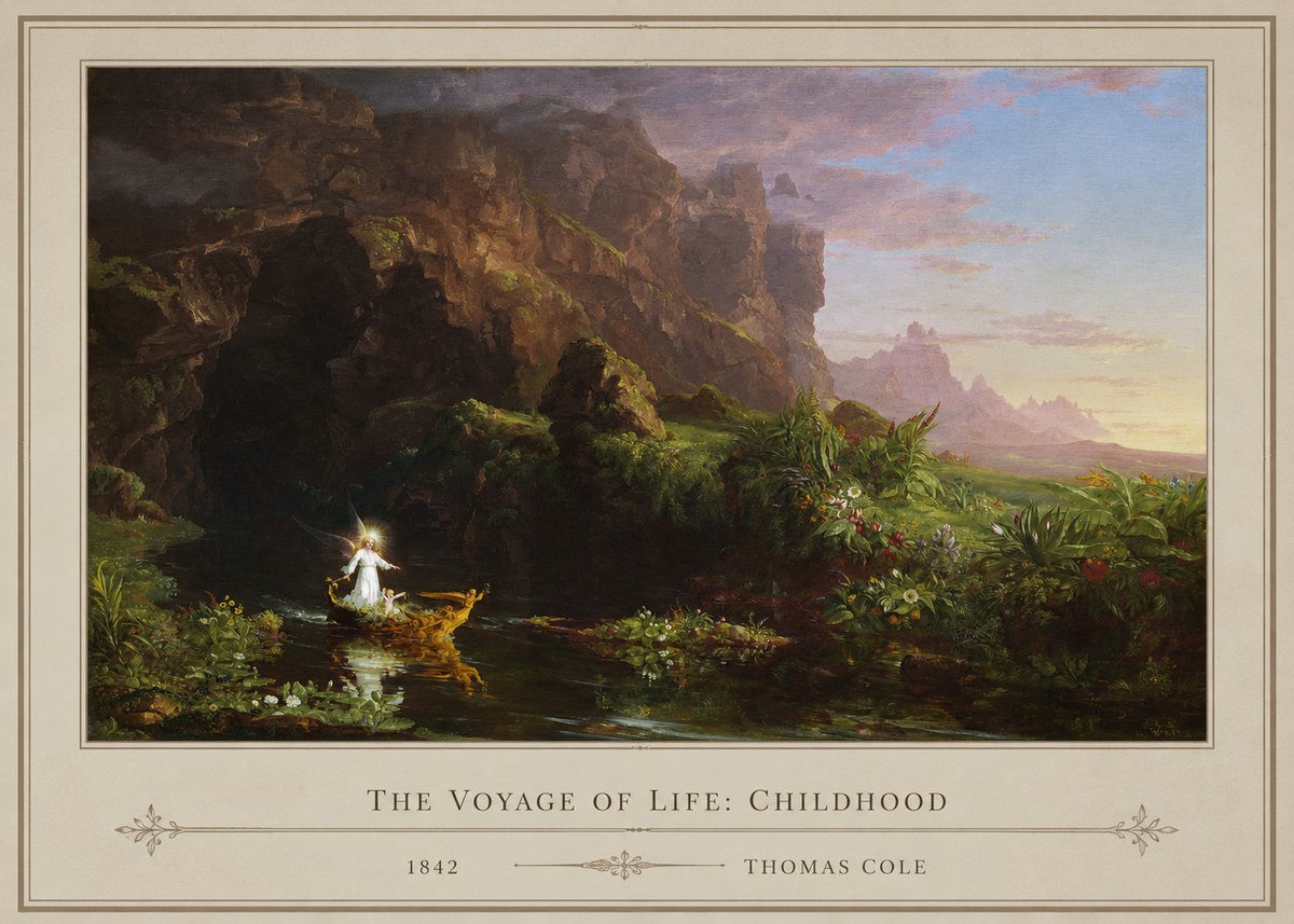 Thomas Cole The Voyage of Life: Childhood I No1 - Juliste
