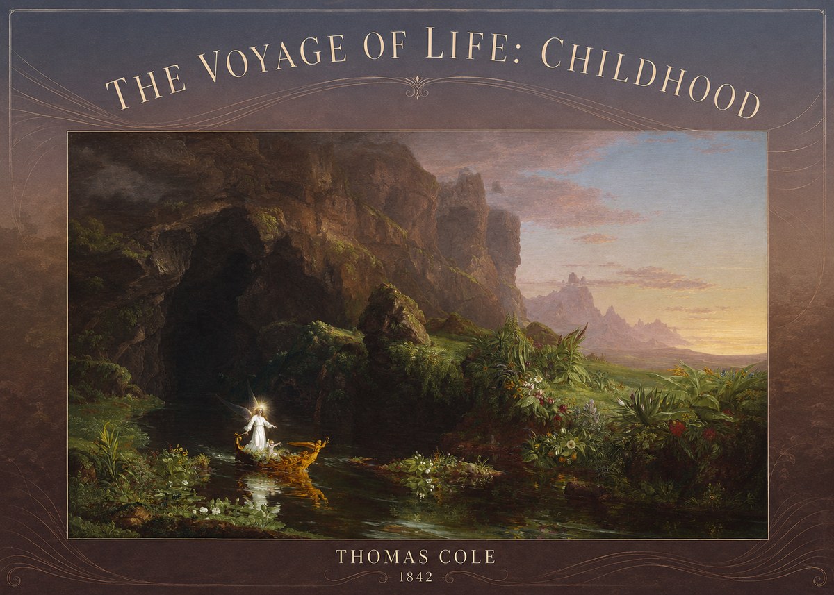 Thomas Cole The Voyage of Life: Childhood I No3 - Juliste