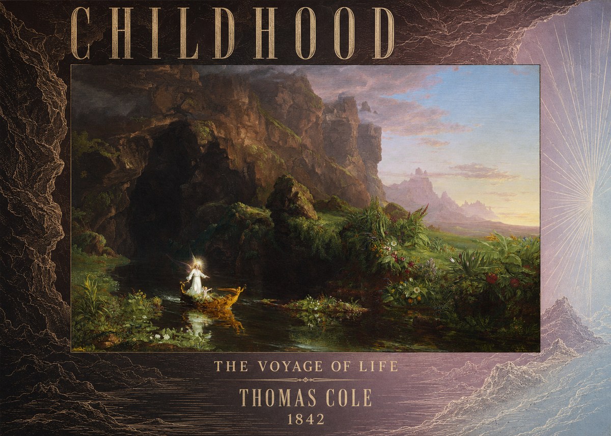 Thomas Cole The Voyage of Life: Childhood I No6 - Juliste