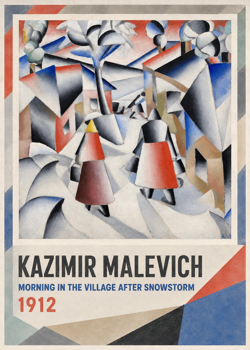 Kazimir Malevich Morning in the Village After Snowstorm No1 - Juliste