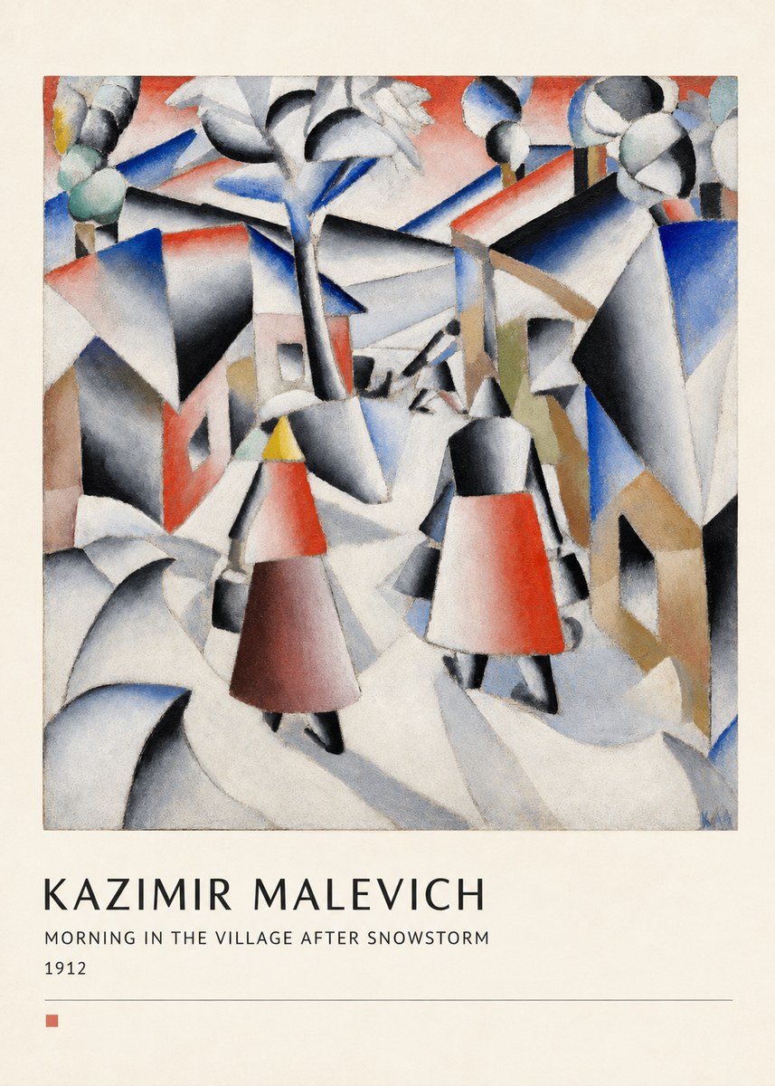 Kazimir Malevich Morning in the Village After Snowstorm No4 - Juliste