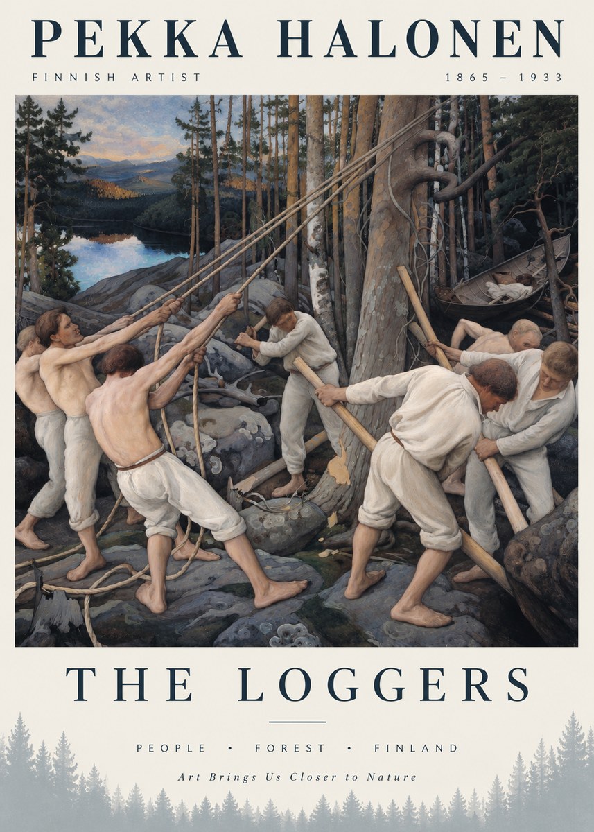 Pekka Halonen The Loggers No3 - Juliste
