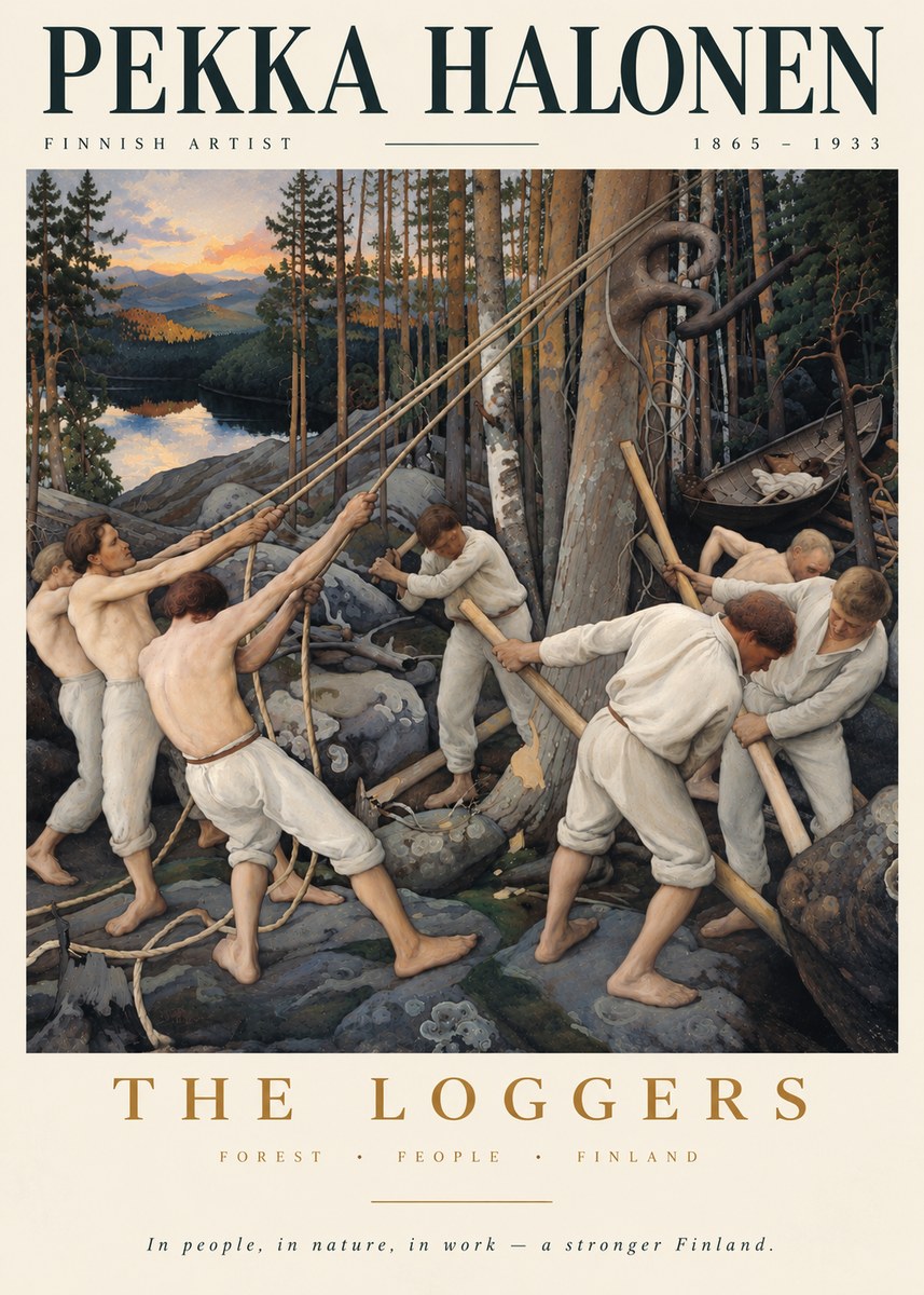 Pekka Halonen The Loggers No5 - Juliste