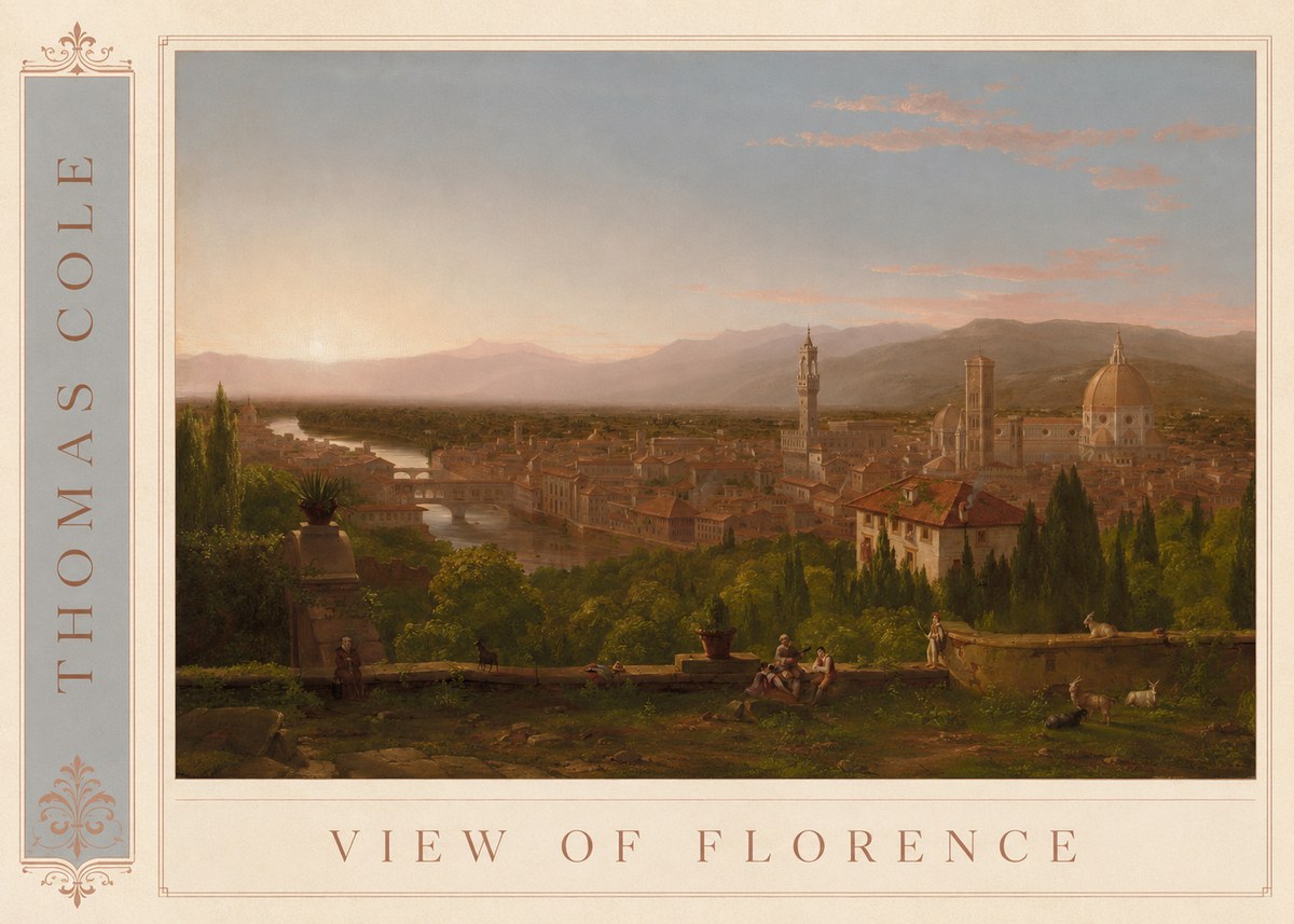 Thomas Cole View of Florence No2 - Juliste