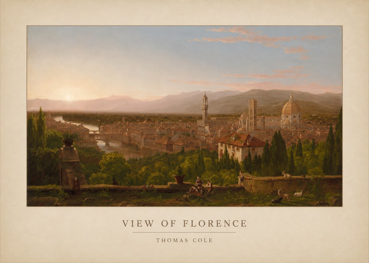 Thomas Cole View of Florence No3 - Juliste