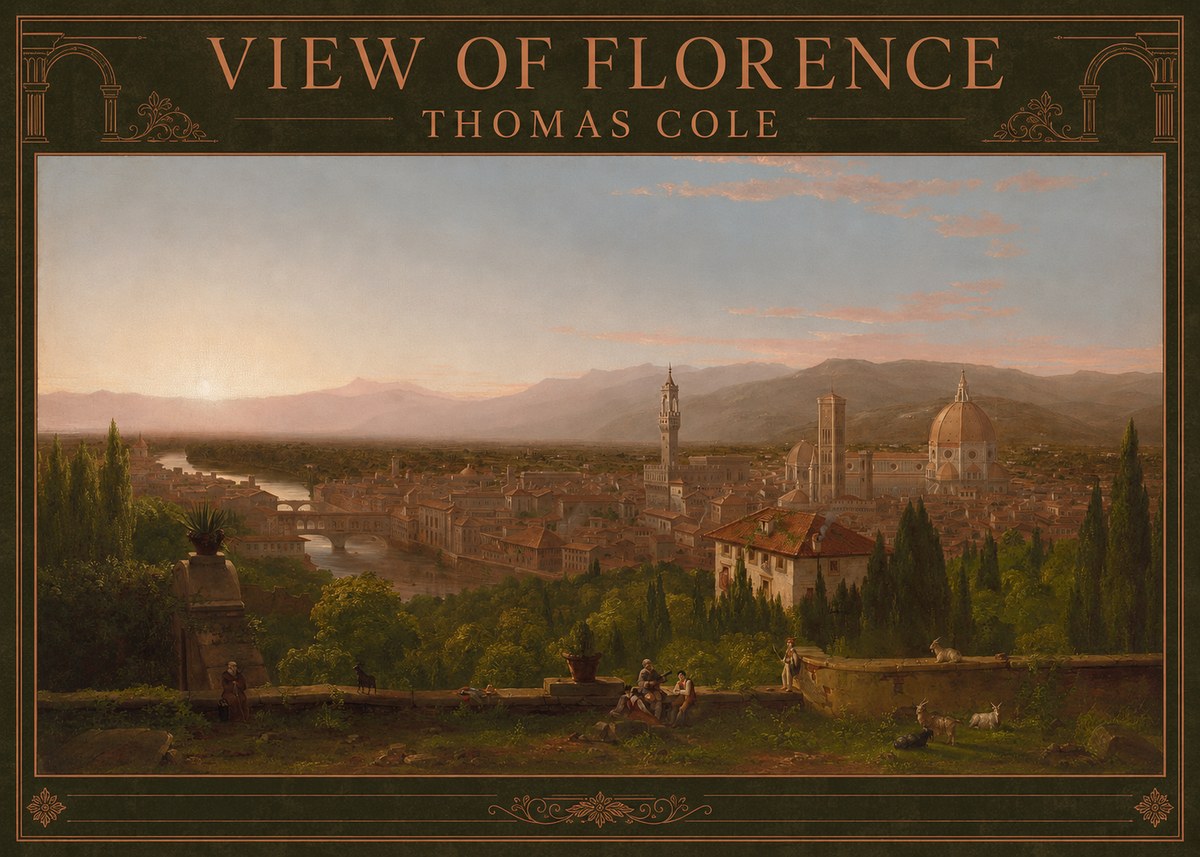 Thomas Cole View of Florence No4 - Juliste