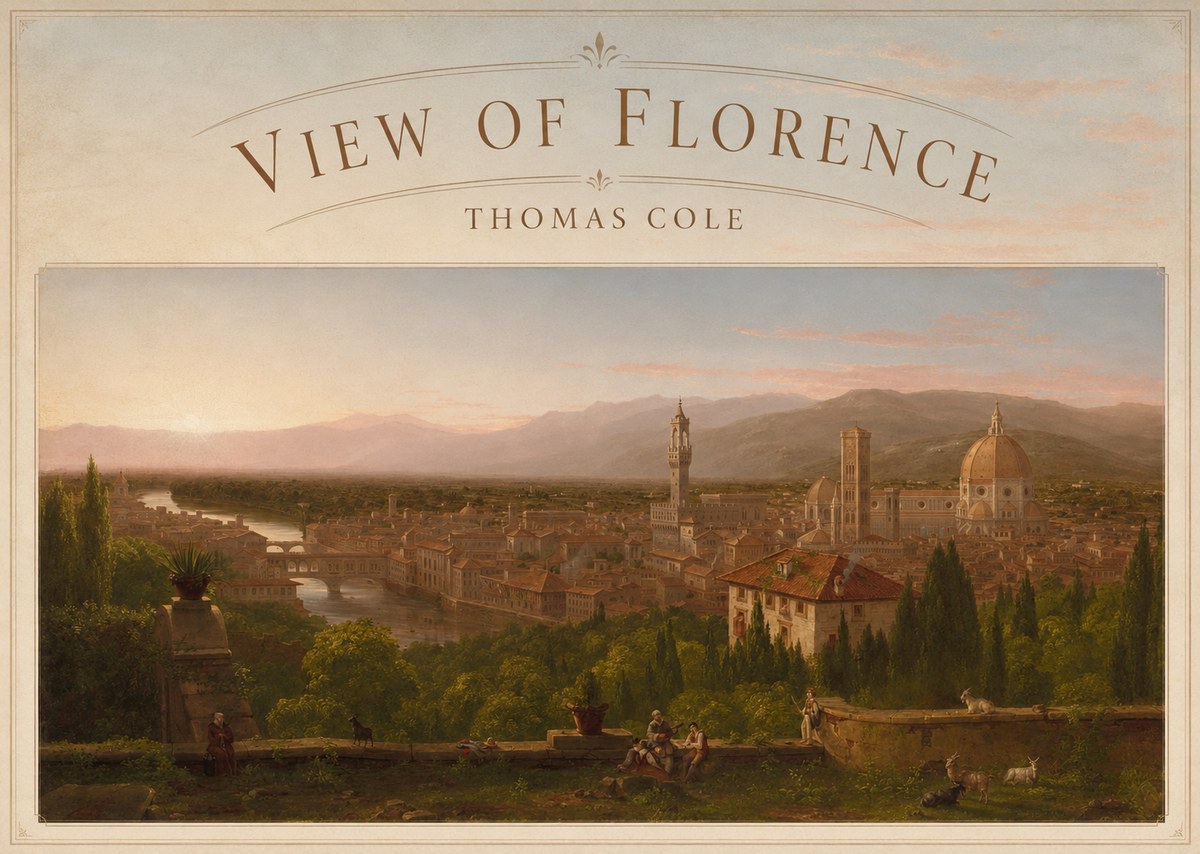 Thomas Cole View of Florence No5 - Juliste