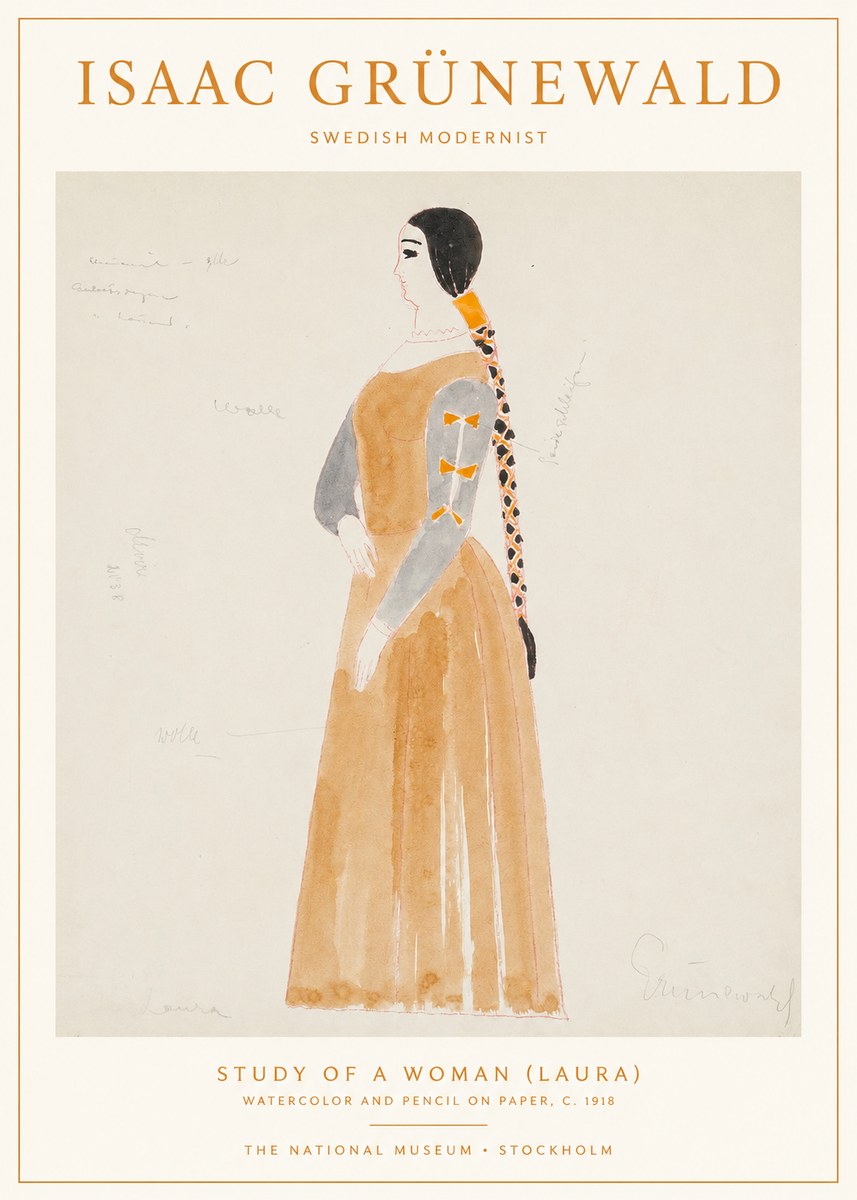 Isaac Grünewald Study of a Woman (Laura) No1 - Juliste