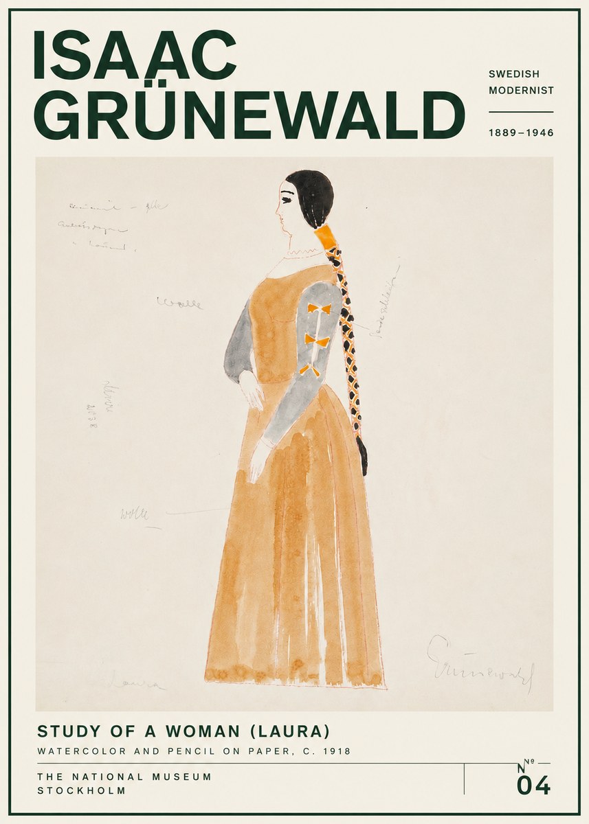 Isaac Grünewald Study of a Woman (Laura) No4 - Juliste