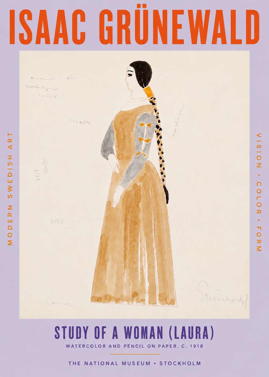Isaac Grünewald Study of a Woman (Laura) No5 - Juliste