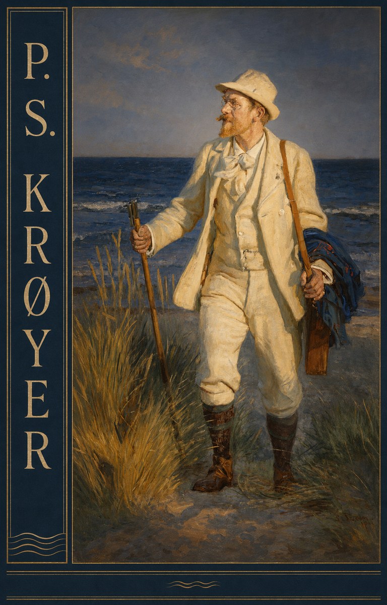 P.S. Krøyer Self-portrait by the Beach No5 - Juliste