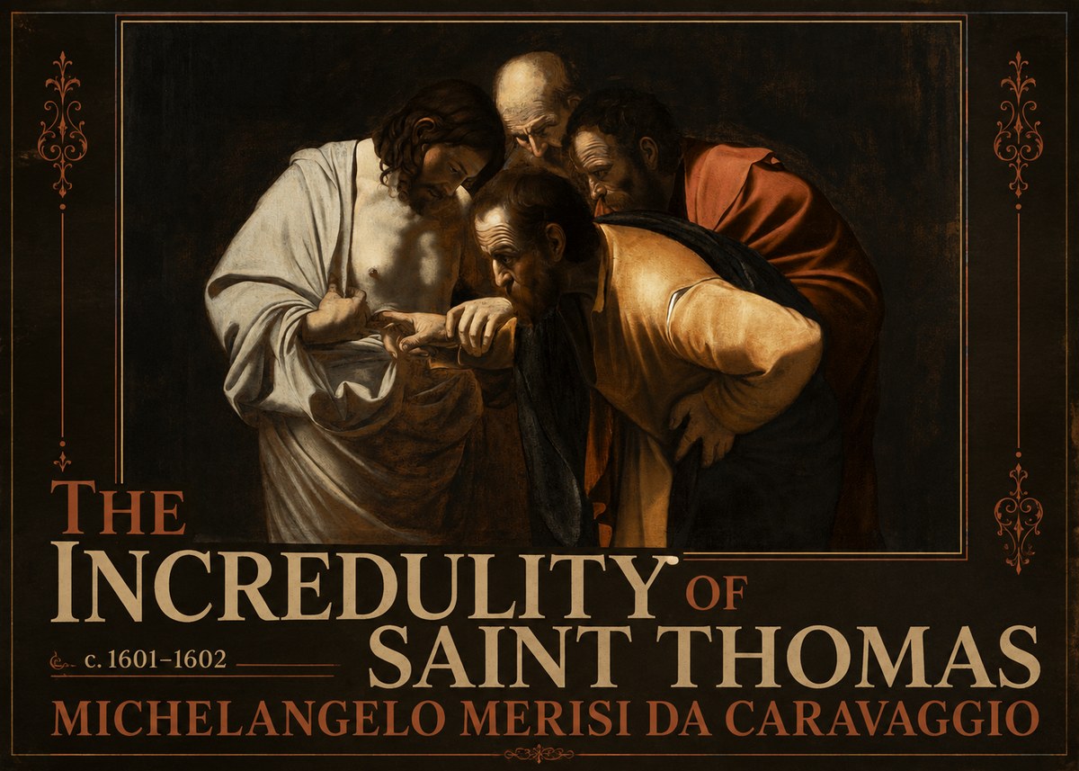 Michelangelo Merisi da Caravaggio The Incredulity of Saint Thomas III No3 - Juliste