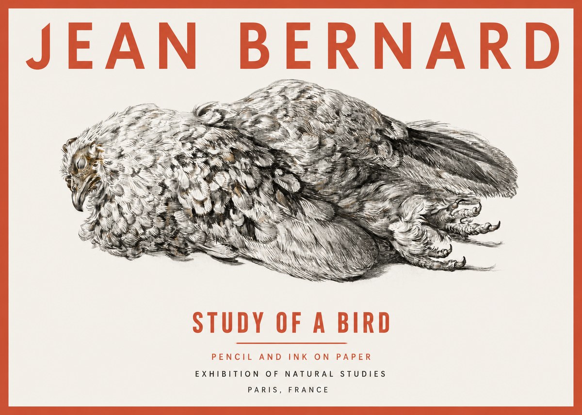 Jean Bernard Study of a Bird I No2 - Juliste