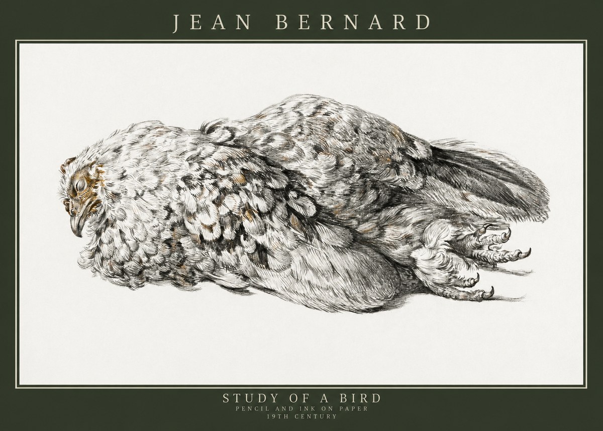 Jean Bernard Study of a Bird I No3 - Juliste