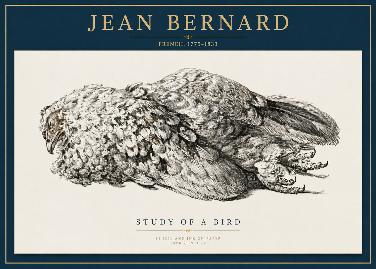 Jean Bernard Study of a Bird I No5 - Juliste