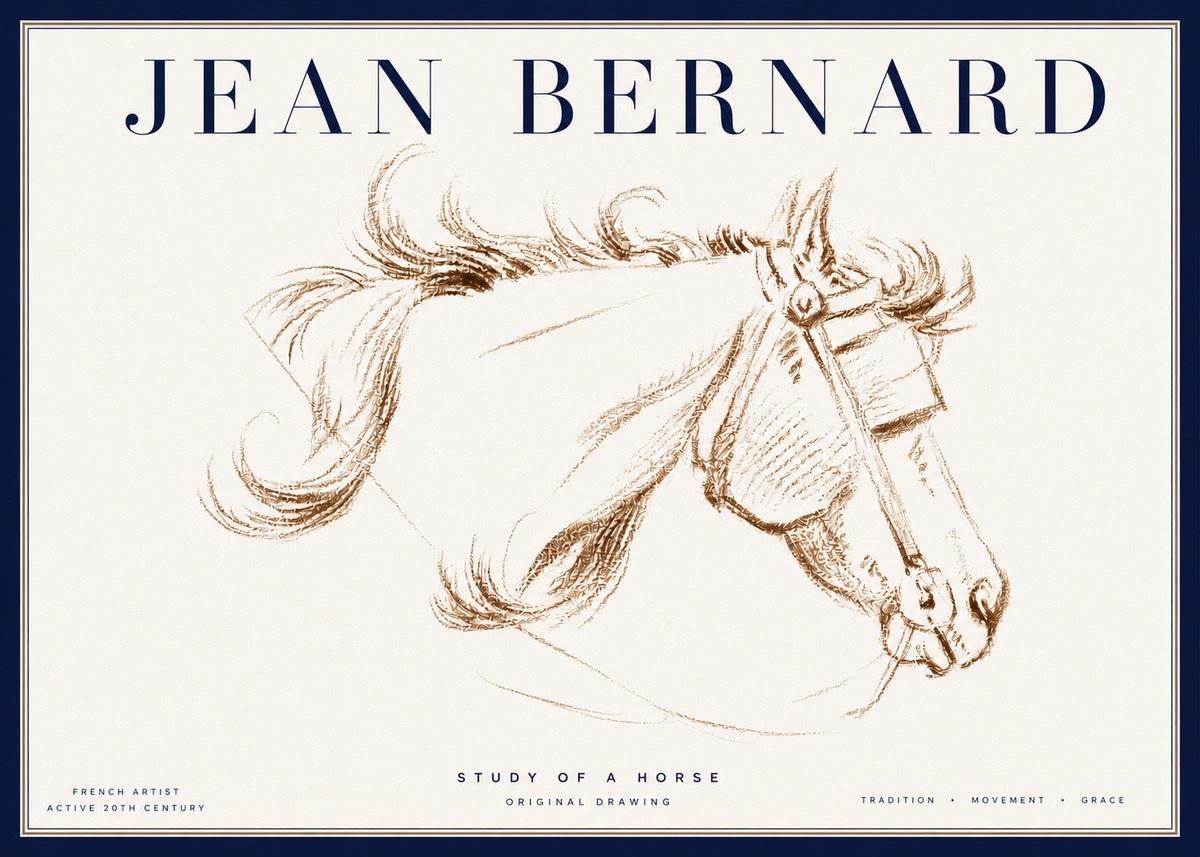 Jean Bernard Study of a Horse I No4 - Juliste