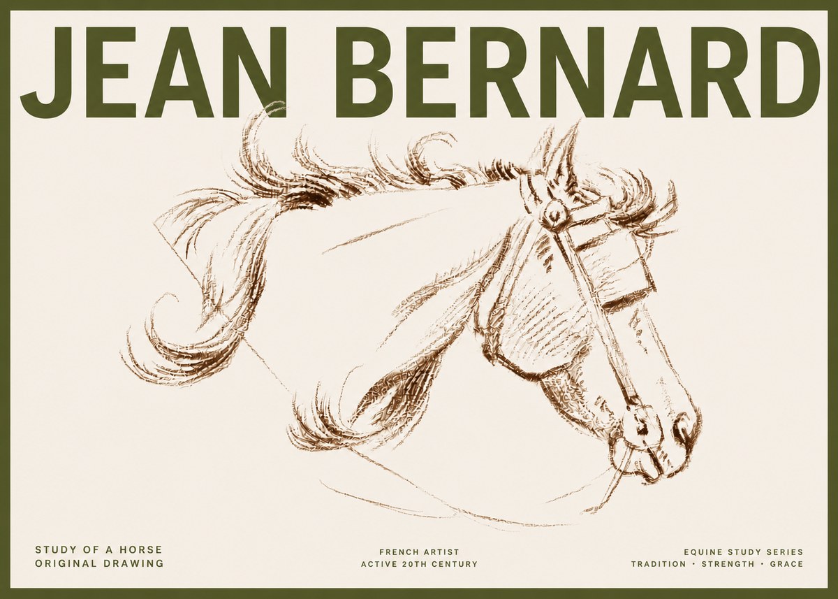 Jean Bernard Study of a Horse I No5 - Juliste