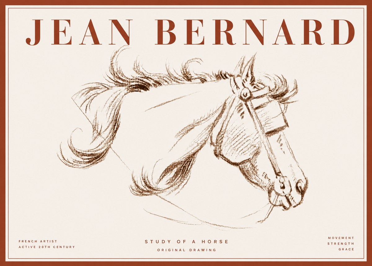 Jean Bernard Study of a Horse I No6 - Juliste