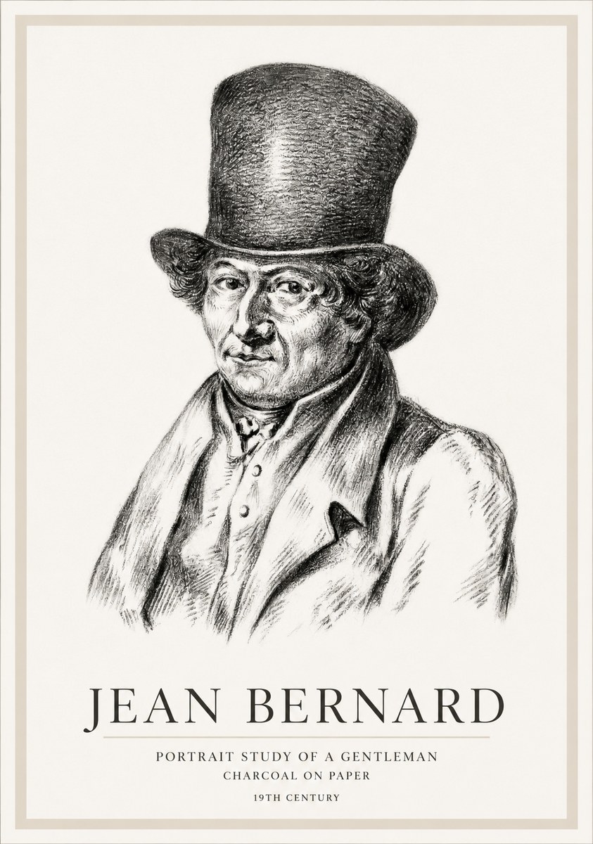 Jean Bernard Portrait Study of a Gentleman No1 - Juliste
