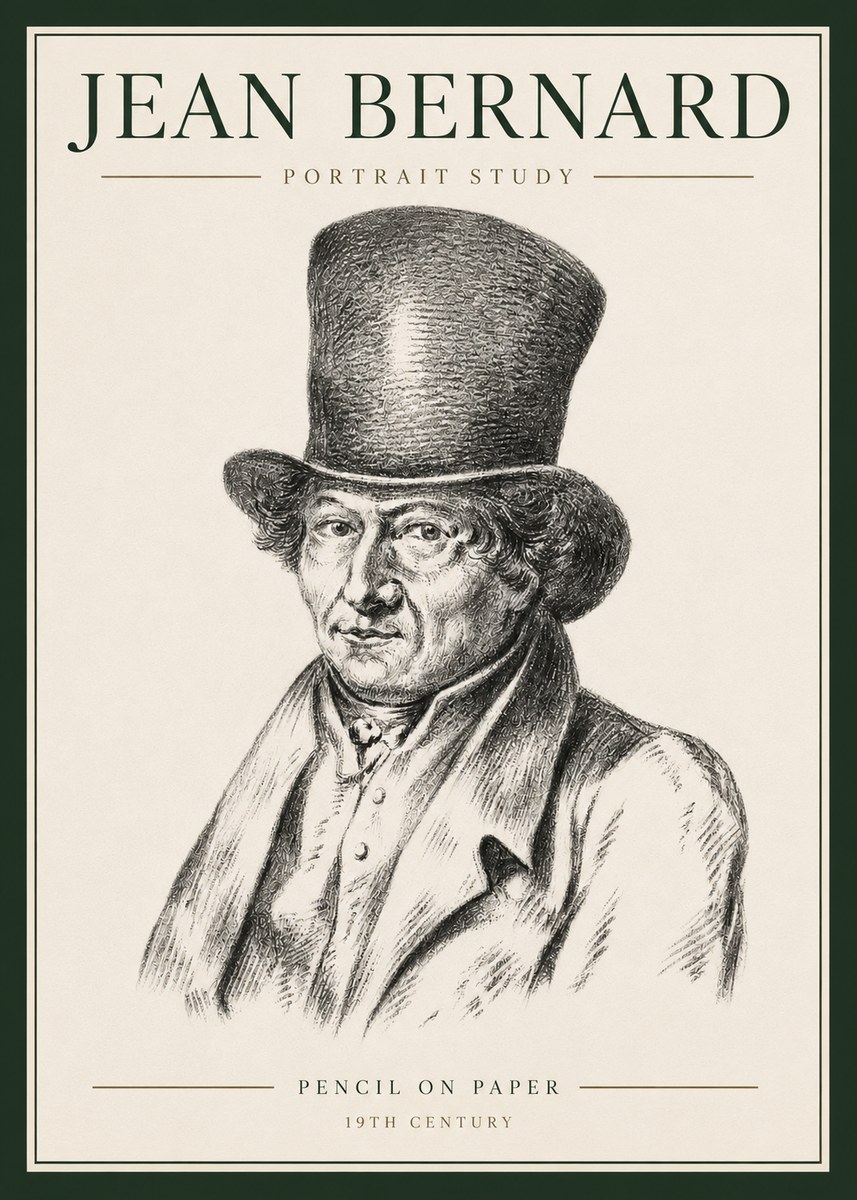 Jean Bernard Portrait Study of a Gentleman No6 - Juliste